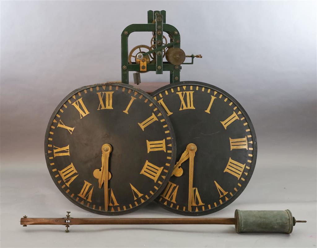 John Moore & Sons of Clerkenwell. A Victorian iron framed turret clock, clock frame width 22in. depth 18in. height 22in.